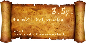 Bernát Szilveszter névjegykártya